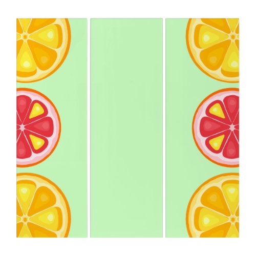 TROPICAL Citrus SUMMER FRUIT Orange lemons Slice Triptych