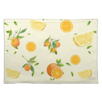 Tropical Citrus SUMMER Orange lemon Slice Cloth Placemat