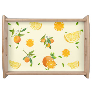 Tropical Citrus SUMMER Orange lemon Slice Serving Tray