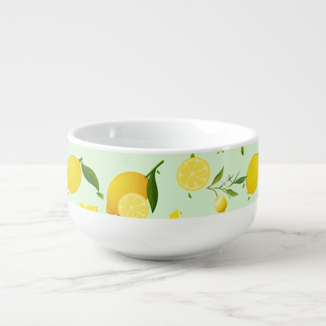 Tropical Citrus SUMMER Orange lemon Slice Soup Mug (Front)