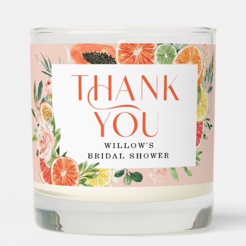 Tropical Citrus Thank You Candle Shower Favor