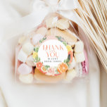 Tropical Citrus Thank You Favor Sticker<br><div class="desc">This tropical citrus design features modern elegant fonts (easily change the colors!) and a bouquet of blush florals and tropical citrus fruit including lemon,  lime,  orange,  grapefruit,  and papaya! . See the entire collection for more matching items!</div>