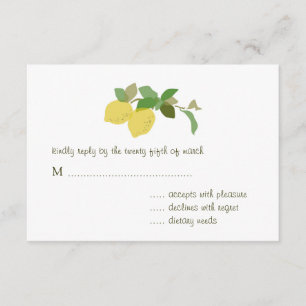 Tropical Citrus Wedding RSVP Card