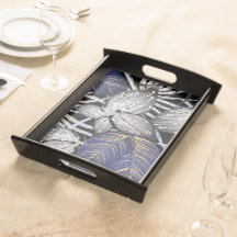 Tropical Class is a Blue, Silver, & Gold Floral