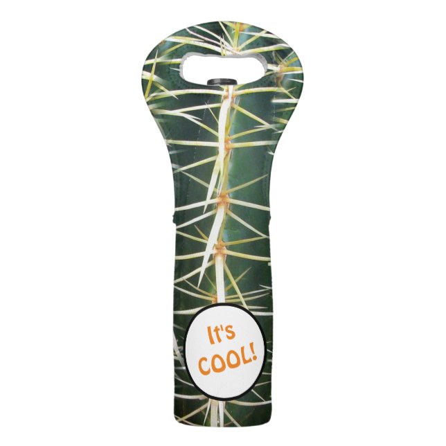 Tropical Close Up Sphere Cactus any Text Wine Bag (Front)