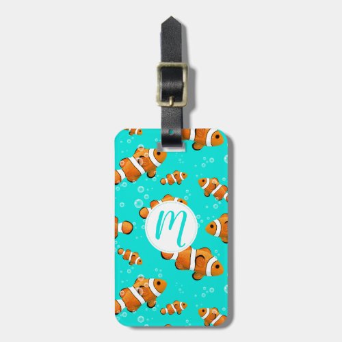 Tropical Clownfish  Bubbles Pattern Luggage Tag