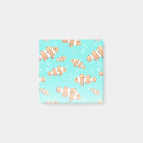 Tropical Clownfish  Bubbles Pattern Post_it Notes