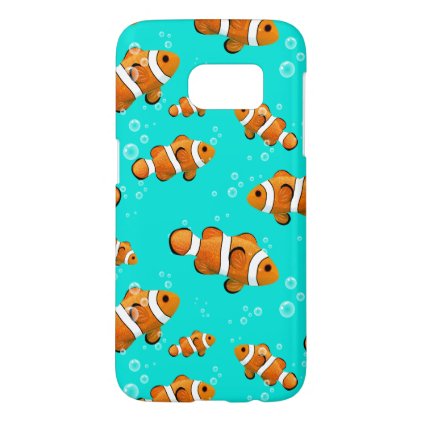 Tropical Clownfish &amp; Bubbles Pattern Samsung Galaxy S7 Case