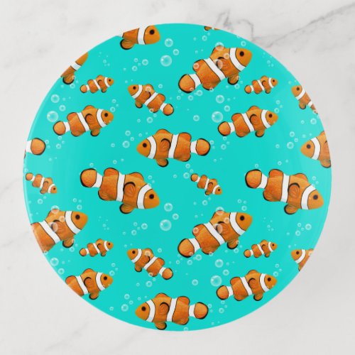 Tropical Clownfish  Bubbles Pattern Trinket Tray