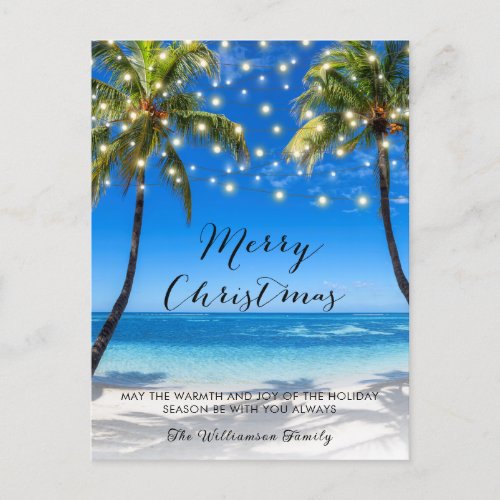 Tropical Coastal Beach Christmas Holiday Card 