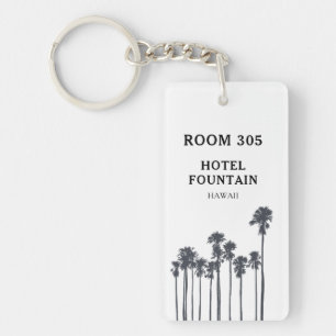 Tropical Coastal Hotel or Motel Keychain