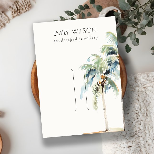 Tropical Coastal Palm Tree Hairpin Display Business Card (Creator Uploaded)