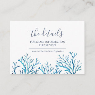Tropical Coastal Sea Coral Guest Details Insert