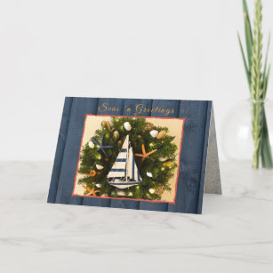 Tropical Coastal Seas 'n Greetings Christmas Holiday Card