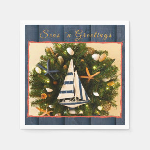 Tropical Coastal Seas 'n Greetings Christmas Napkins