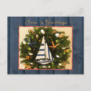 Tropical Coastal Seas 'n Greetings Christmas Postcard