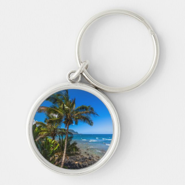 Tropical coastline keychain (Front)