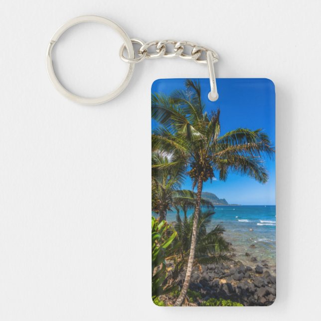 Tropical coastline keychain (Front)