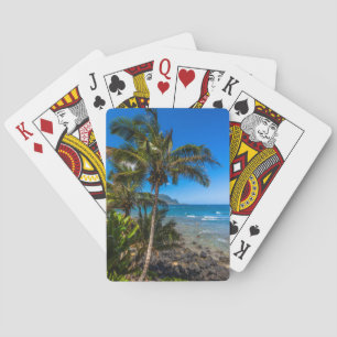 Tropical coastline poker cards