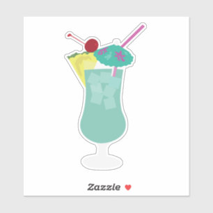 Tropical Cocktail Drink with Umbrella Sticker