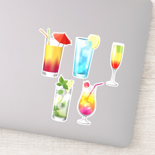 Tropical Cocktail Drinks Sticker (Detail)