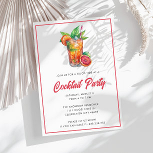 Tropical Cocktail Party Backyard Summer Drinks Invitation
