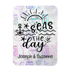 Tropical Cocktail Personalized Seas the Day Cruise Magnet