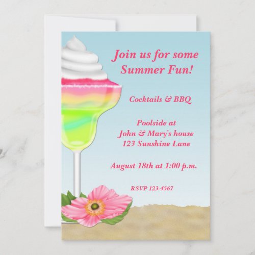 Tropical Cocktail Summer Party Invitation