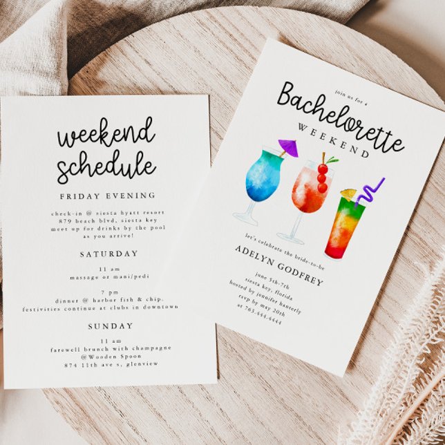 Tropical Cocktails Bachelorette Party Invitation (Creator Uploaded)