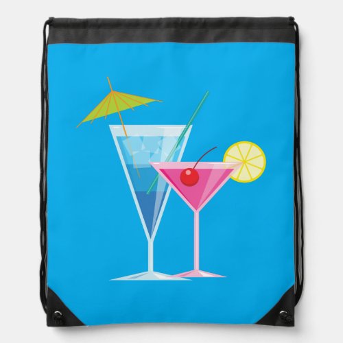 Tropical Cocktails Drawstring Backpack