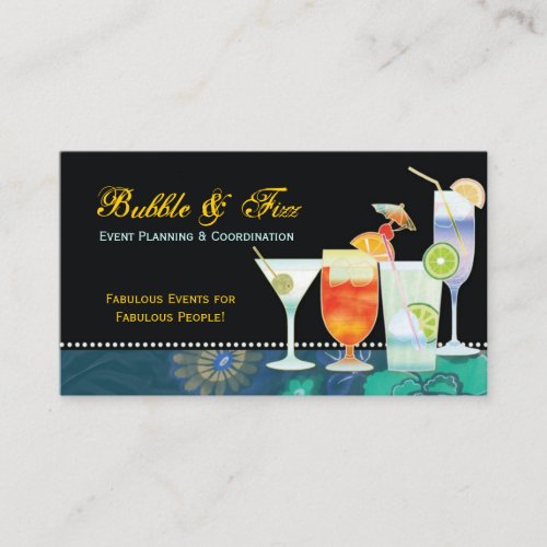 Tropical Cocktails Event Planner Business Card