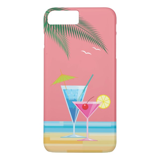 Tropical Cocktails iPhone 7 Plus Case - coral (Back)