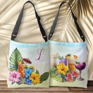 Tropical Cocktails Monogram Summer Crossbody Bag