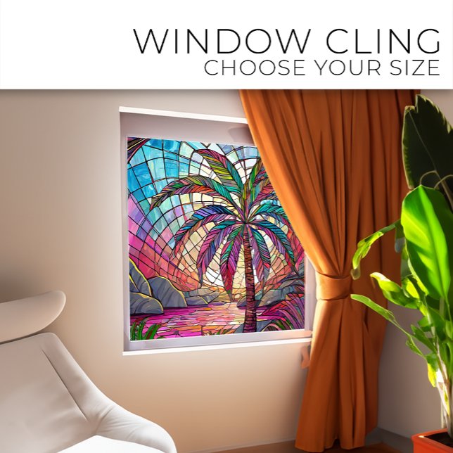 Tropical Coco palm Stained glass art Window Cling (Creator Uploaded)