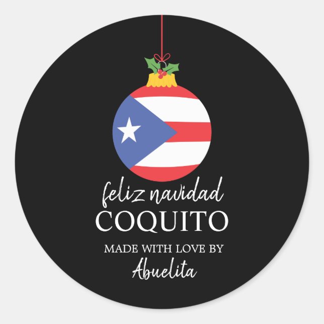Tropical Coconut Coquito Christmas Drink  Classic  Round Sticker (Front)