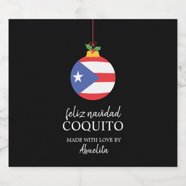 Tropical Coconut Coquito Christmas Drink Liquor Bo Liquor Bottle Label (Single Label)
