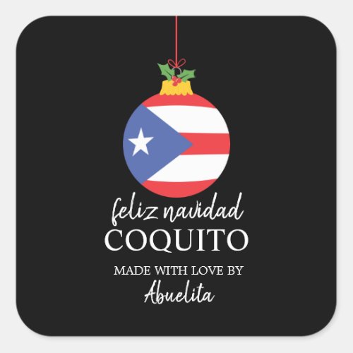 Tropical Coconut Coquito Christmas Drink Square St Square Sticker
