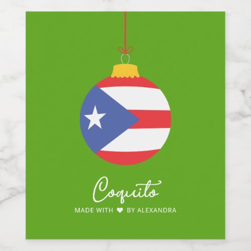 Tropical Coconut Coquito Christmas Drink  Wine Label