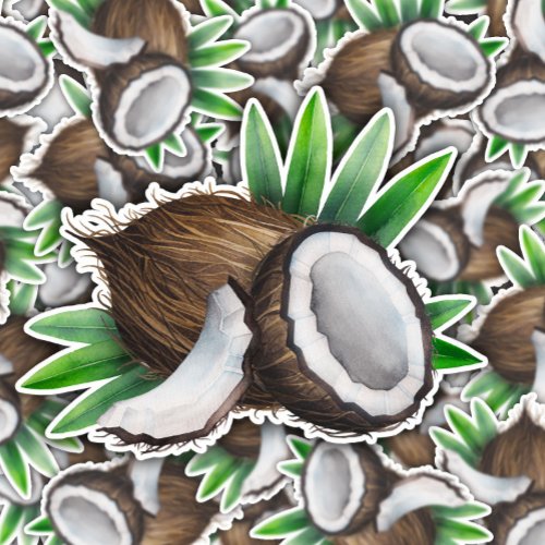 Tropical Coconut Die_Cut Sticker  Coconut Sticker