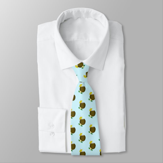Tropical Coconut Drink Neck Tie (Tied)