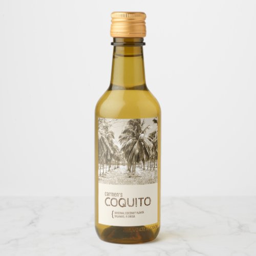 Tropical Coconut Palm Tree for Coquito Wine Label