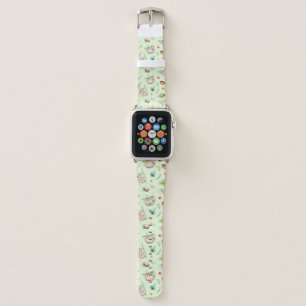 Tropical Coconut Sloth Pattern Apple Watch Band