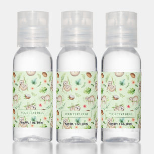 Tropical Coconut Sloth Pattern Hand Sanitizer