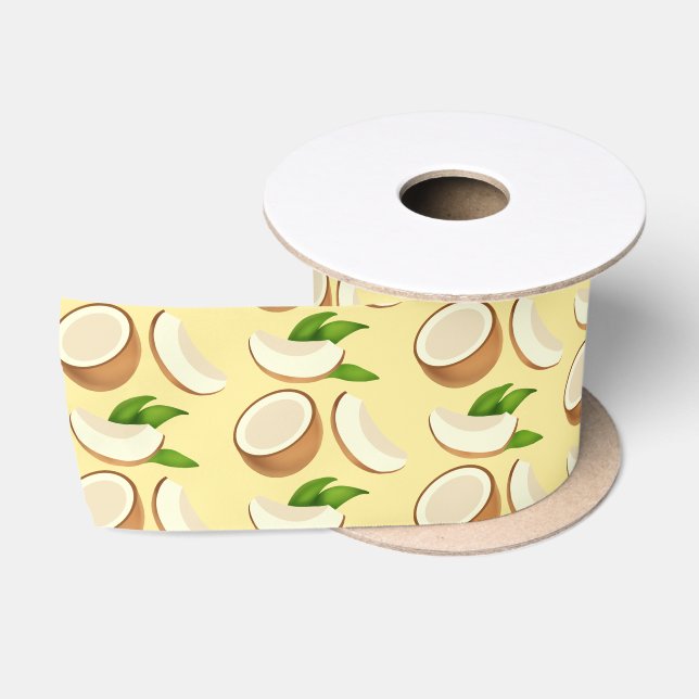 Tropical Coconuts Satin Ribbon (Spool)