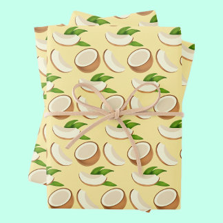 Tropical Coconuts Wrapping Paper Sheets