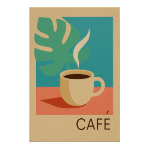 Tropical coffee poster