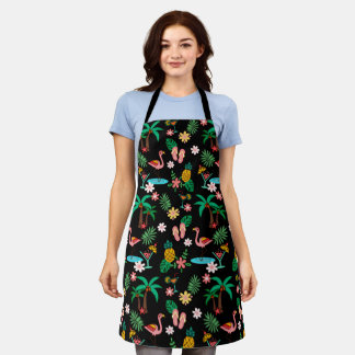 Tropical Collage 🍍🌴🦩 All-Over Print Apron