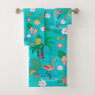 Tropical Collage Bath Towel Set