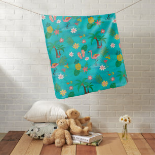 Tropical Collage Fleece Blanket