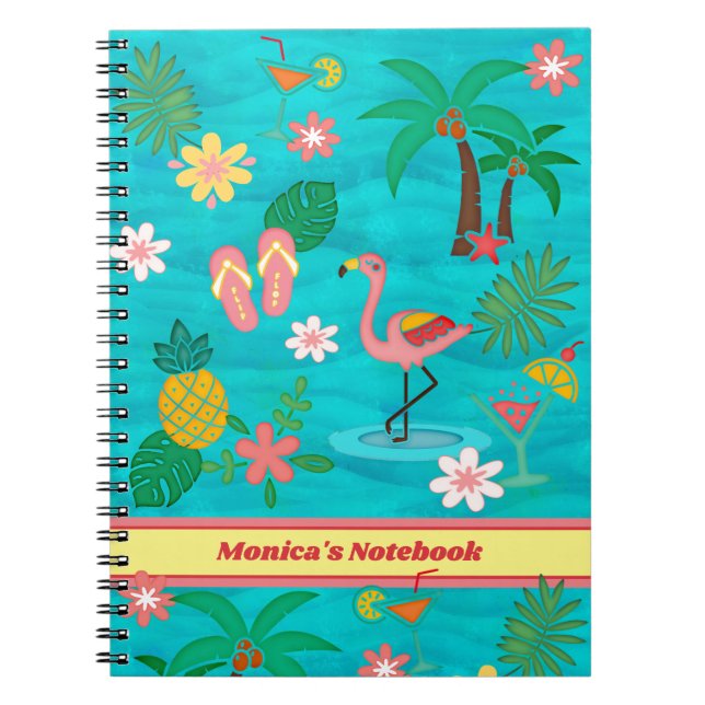 Tropical Collage Notebook with your Title (Front)